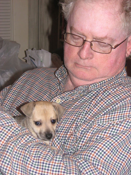 Rusty and his new dad, March 19, 2010